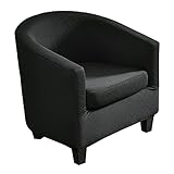 black tub chair with footstool ELÁSTICO Y SUAVE: esta funda para silla de bañera está hecha de poliéster y spandex de primera calidad. El nuevo tejido elástico de alta calidad mejorado es transpirable, no se decolora, no se hace bolitas, es resistente al desgarro, es suave y garantiza comodidad y durabilidad. Puedes cambiar el estilo de tu hogar de acuerdo a tus necesidades sin gastar mucho dinero, para que tu viejo sofá luzca como nuevo.