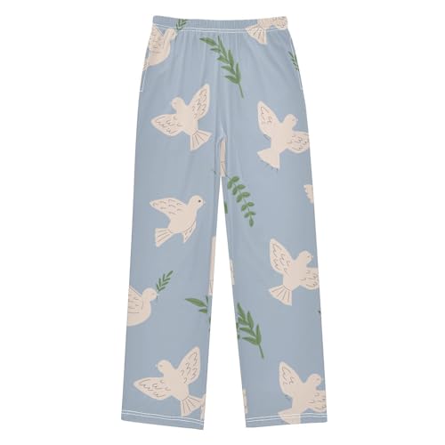 Dove of Peace Boys Pants Boys Athletic Pants Long Pant for Boywith Pockets Wide-Leg Size 6-14Y