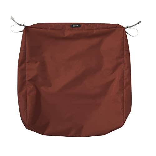 Classic Accessories Ravenna Square Patio Seat Cushion Slip Cover - Durable Outdoor Cushion, Spice, 25" L x 25" W x 5" Thick