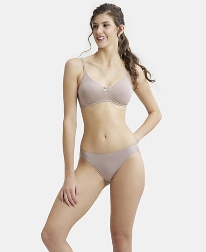 Jockey 1722 Women's Wirefree Non Padded Super Combed Cotton Elastane Stretch Medium Coverage Everyday Bra with Concealed Shaper Panel and Adjustable Straps