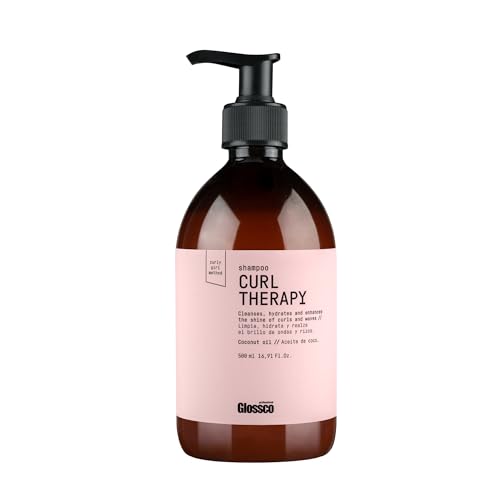 GLOSSCO PROFESSIONAL - Champú Pelo Rizado Curl Therapy Shampoo, 500 ml, Aceite de Coco, Limpia y Realza el Brillo de Ondas y Rizos, Hidratación Profunda Cabello, Desenreda, Brillo y Suavidad