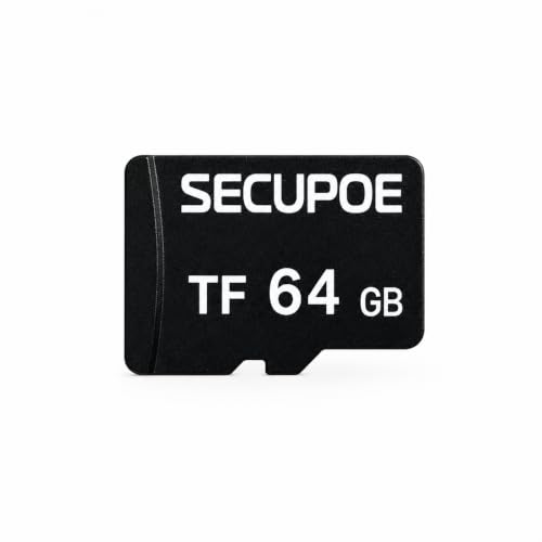 Secupoe 64GB TF Memory Card Class 10 FAT32 High Speed Reading/Writing for Security Camera Dash Cam 24/7 Recording Black
