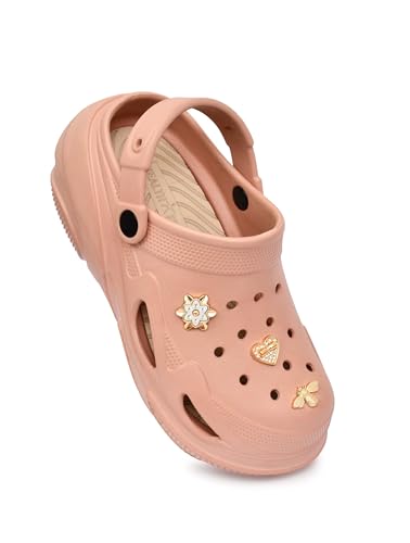 Image of HEALTH FIT SUPER SOFT Comfortable Adjustable Back Strap Clogs & Cute Charms |Waterproof Anti Skid & Lightweight Cushioned Stylish Clogs Mules for Women's & Girl's HFSILK11