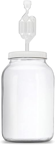 Tarro de cristal con tapa de ojal y esclusa en forma de S