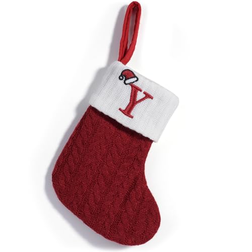 Abandi bas Noël tricot 26 lettres 7,8" rouge Y