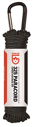 GEAR AID テント ターフ 軽量 丈夫 多目的コード パラコード325 50ft ブラック 13247