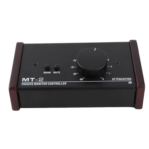 Passive Monitor Controller,Mute Control Large Control Knob Passive Stereo Monitor Controller,Pure...