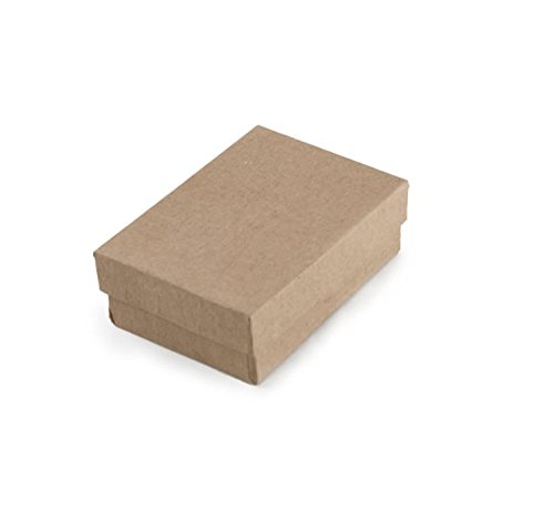 Tioneer Lot de 12, 25, 50, y 100 pcs 3 1/4 'x 2 1/4' x 1 'Kraft algodón Relleno Cajas de joyería