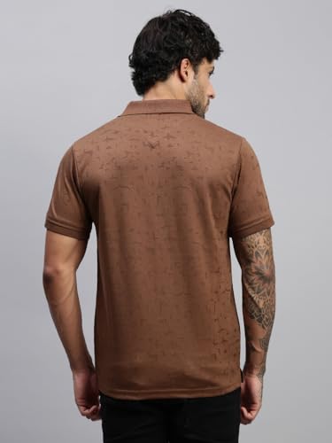 Image of Lux Nitro Men's Polo T-Shirt with Pocket | Cotton Rich Brasso Jacquard | Modern Relaxed Fit | Casual & Smart Wear