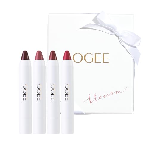 Ogee Tinted Sculpted Lip Oil - Blossom 4 Piece Gift Set - Made with 100% Organic Coconut Oil, Jojoba Oil, and Vitamin E - Best as Lip Balm, Lip Color or Lip Treatment