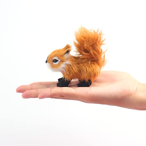 Rileryan Simulated Plush Squirrel Fake Squirrel Furry Squirrel Christmas Ornament Squirrel Figurine Cute Squirrel Model For Collection Birthday Gift, Set Of 3 #TOP1
