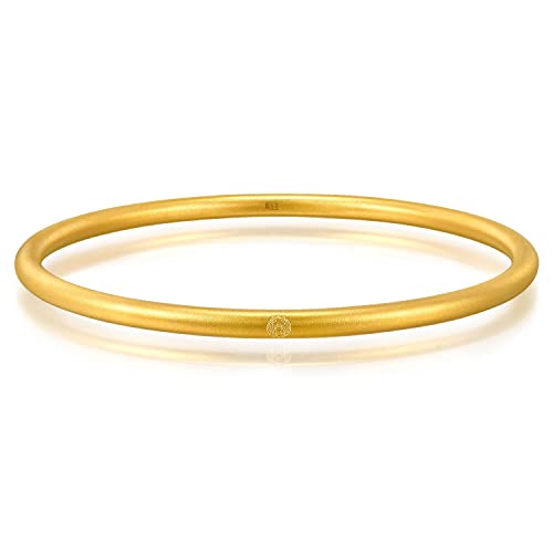 CHOW SANG SANG Cultural Blessings 999.9 24K Solid Gold Price-by-Weight Gold Matte Finished Slip-On Bangle for Women 92289K