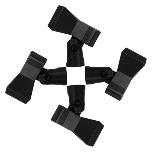Levemolo 4pcs Adjustable Microphone Clips for Stands Secure Metal Clamp Mount Holders with Adapters for Effortless Mic Attachment and Optimal Sound Capture