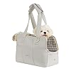 Dog Purse Carrier for Small Dogs Rabbit cat with Large Pockets, Cotton Bag, Dog Carrier Soft Sided, Collapsible Travel Puppy Carrier (Grey, 13.6″ L x 6.5″ W x 10″ H)