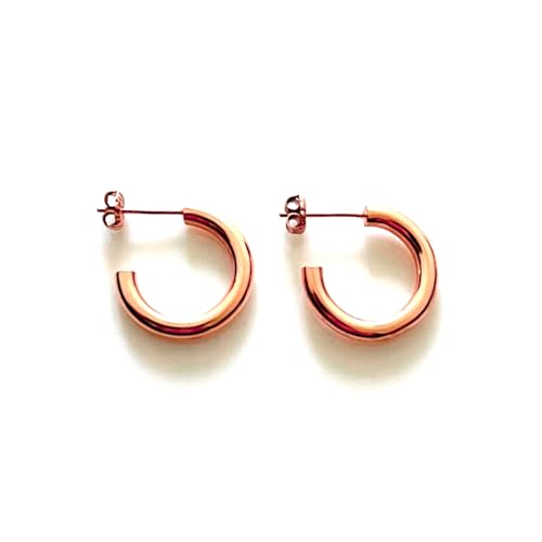 Aros de 20 mm de oro rosa el regalo ideal de plata de ley 4