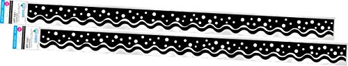 Bord festonné réversible Barker Creek Happy Noir avec motifs graphiques chic - 4