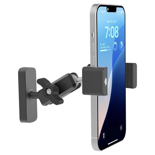 CANHET Magnetic Phone Holder for Boat/Gym/Truck/Tractor/Forklift, Magnet Base Cell Phone Mount with Matel Arm, Fit iPhone 17 16 15 14 Pro Max, Galaxy S25, All 4-7" Smartphone
