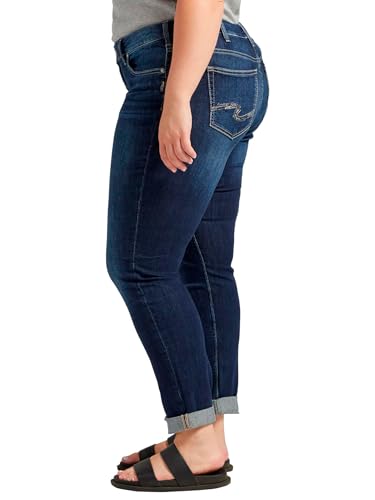 Silver Jeans Co. Women's Plus Size Boyfriend Mid Rise Slim Leg Jeans4