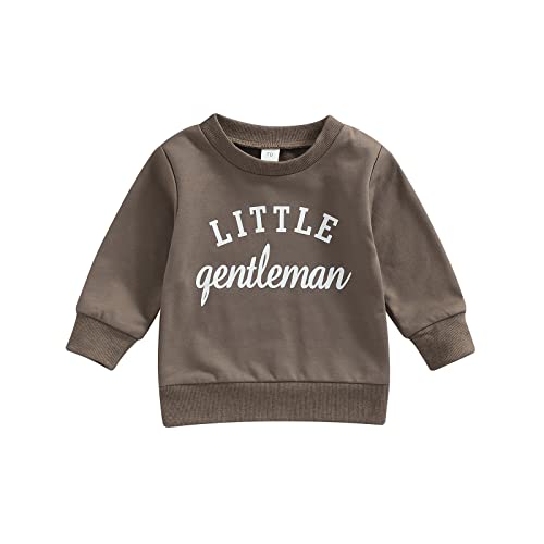 Image of Newborn Infant Baby Boys Pullover Dad's Little Dude Sweatshirt Long Sleeve Casual Sweater Fall Clothes