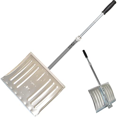 Bernini Mighty Power Snow Shovel & Ice Chopper - 2-in-1 Collapsible Snow Shovel with Built-in Slide-Hammer Ice Chipper for Driveway or Sidewalk with Carrying Bag | Emergency Car Snow Shovel (Grey)