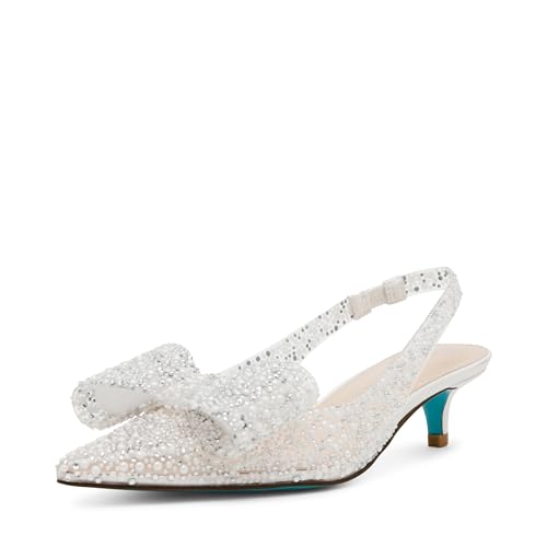 Betsey Johnson Womens Patti Embellished Vinyl Slingback Heels