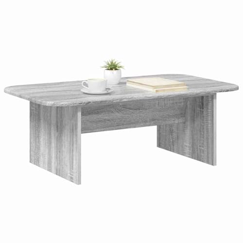 vidaXL Coffee Table Grey Sonoma 93 x 53 x 33 cm Engineered Wood, Modern Living Room, Rectangular Coffee Table, Ample Storage, Minimalist Furniture, Elegant Centerpiece for Indoors