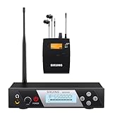 SIKUING Drahtloses In-Ear-Monitor-System, professionelles IEM mit Taschensender und Ohrhörern, 100 wählbare UHF-Frequenzen,75m Reichweite, klarer Klang für Musiker, Sänger, Live-Bands,Studioeinsatz