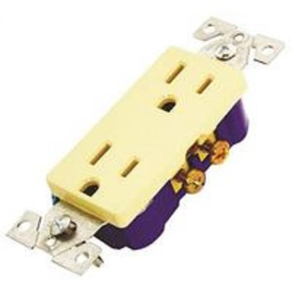 Replacement for Cooper 1107V Ivory Decorative Duplex Receptacle 15A 2 Pole 3 Wire 6453187