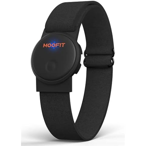 moofit HW401 Herzfrequenzmesser, Pulsmesser mit Armgurt IP67 wasserdichte,Unterstützung Bluetooth/ANT+, Wiederaufladbares Heart Rate Monitor Armband Funktioniert mit Wahoo, Zwift, Strava, Elite HRV Cover