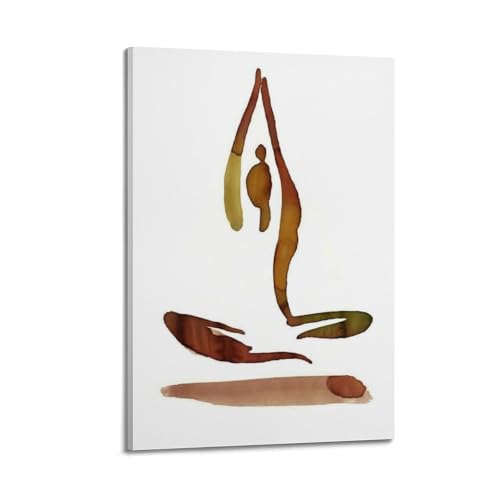 Toile abstraite assise yoga WIZIGM art moderne premium encadré