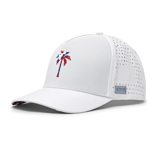 Image of Alter Ego Running Coaster RWB CAMO Palm - Durable, Lightweight, Breathable Premium Hat (RWB CAMO Palm, Small), White