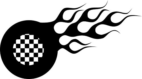 Checkered Flag Flame Decal Premium Quality Black Vinyl Vinyl Decal Sticker Car Waterproof Car Decal Bumper Sticker 5"