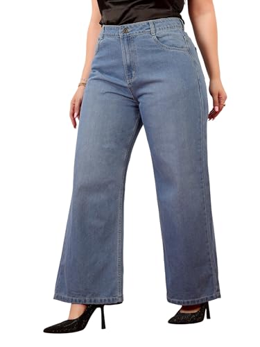 Image of Miss Chase A+ Women's Wide-Leg High Rise Regular Stretchable Denim Jeans