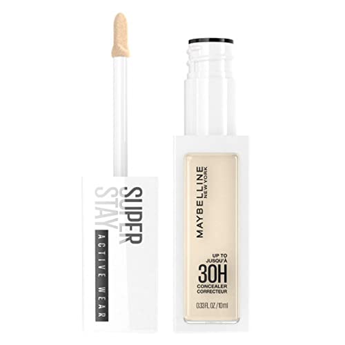 Maybelline New York, Corrector Superstay Active Wear 30H, Textura ultra-ligera, larga duración, Tono 05 Ivory