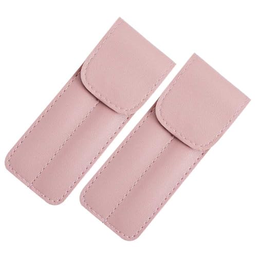 2 Pieces Tweezer Storage Bag Case PU Eyelash Tweezer Sleeve 2 Slot Eyelash Tweezer Cover Case Bag Lash Tweezer Case Eyelash Tweezer Carrying Bag Eyelash Tweezer Pouch Holder Pink