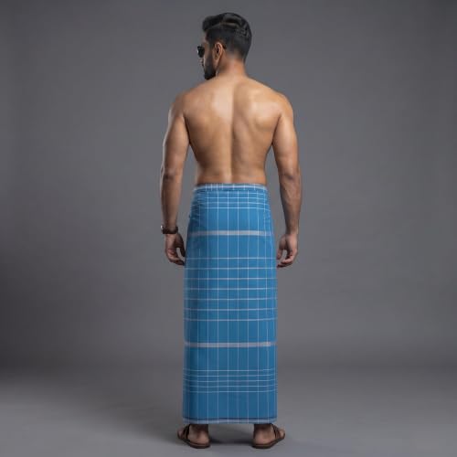Image of Men's Cotton Lungi | Soft Breathable Wrap Around Lungi | Comfortable Daily & Home Wear for Men