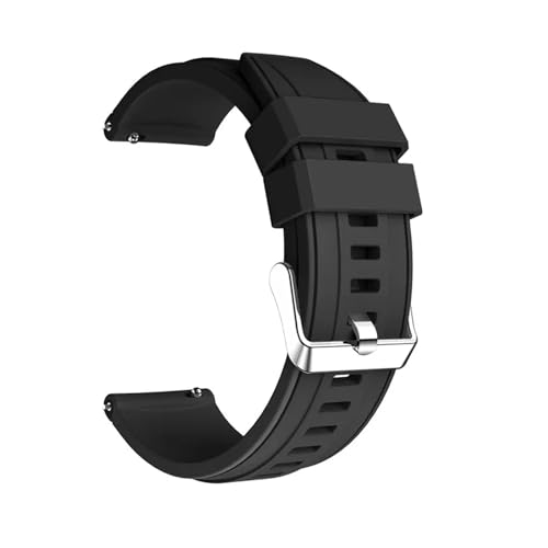 xiaopang 1 Uds. for Galaxy Watch 3, correa de 45mm, pulsera de silicona de 22mm, correas de reloj for SM-R800 Gear S3 Frontier de 46mm(Black)