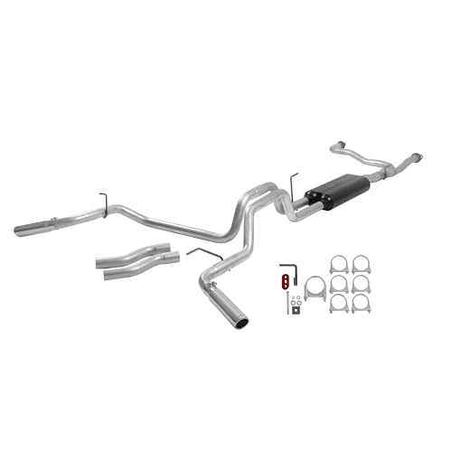 Flowmaster 17406 American Thunder Cat-Back Exhaust Kit 2.5 Inch Aluminized Steel 3 Inch Polished 304 Stainless Steel Tips Compatible with 2004-2015 Nissan Titan 5.6L