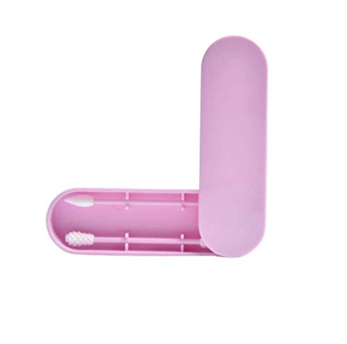 Preisvergleich Produktbild 2Er-Pack Wiederverwendbare Wattestäbchen, Doppelseitige Bewegliche Silikon-Wattestäbchen,Kosmetische Bud-Stick Mit Aufbewahrungstasche Für Ohrreinigung Kosmetische Behandlung Make-Up,01