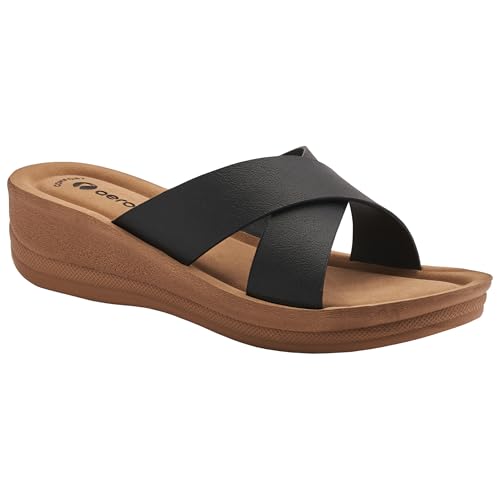Image of AEROBLU Cushion Comfort Mid Heel Slippers for Women | Classic Cross Strap Design | Comfortable Padded Footbed | Anti-Skid & Durable Heel Slippers for Girls | Ideal for Party, Ethnic and Daily wear