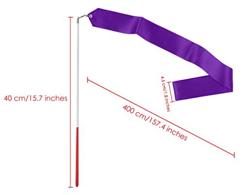 ACE SELECT Dance Ribbons with Wands 4m Rhythmic Gymnastics Ribbon Dance Streamer for Kids Baton Twirling