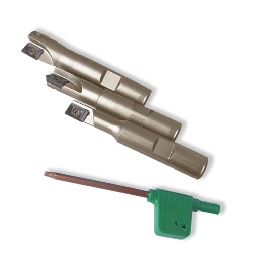 Image of 3 Pieces 1 /2 inch Shank 90 Square Shoulder Indexable End Mill Set with APKT1003 Carbide Inserts, 3 /8 inch, 1 /2 inch, 5 /8 inch Cutting Diameter 3 inch Length