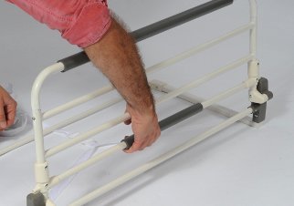 Sponda Letto Universale Pieghevole Ribaltabile in Acciaio 90 cm