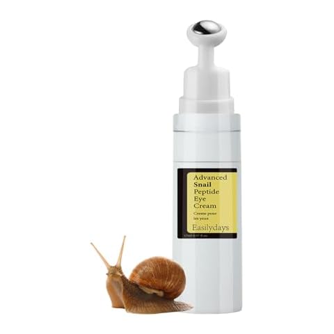 Easilydays Snail Peptide Advanced Under Eye Cream for Dark Circles, with 360° Massage Ball Reduces Wrinkles &Fine Lines, Eye Essence Roll-On, Firms, Moisturizes, and Tightens Puffy Eyes for Men&Women Cover