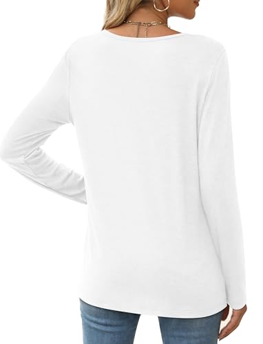 XIEERDUO Long Sleeve Shirts for Women Casual Crew Neck Basic Fall Tops Loose Fit Comfy4