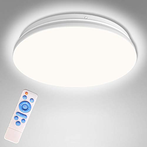 Preisvergleich Produktbild Fernbedienung Deckenlampe LED Dimmbar, Schlafzimmer Licht mit Timer, 20W Deckenleuchte Wasserdicht, Lampe Decke Moderne Ø33CM für Badezimmer, Küche, Balkon, Flur