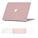 Produktbild i-Buy Gummierte Harte Schutzhülle Hülle Kompatibel für MacBook Air 13 Zoll (Modell A1369 A1466) 2010-2017 Freisetzung + Silikon Tastaturschutz + Schutzfolie + Anti-Staub-Stecker - Rose Quartz