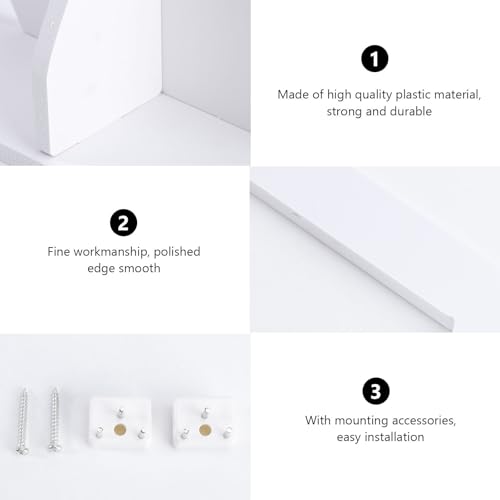 Estante de almacenamiento de pared blanco hexagonal sin taladro para macetas pequeñas 4