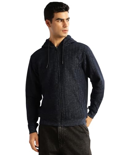 Image of Thomas Scott Men's | Regular Fit | Long Sleeves | Zip Closure | Front-Open | Dry Clean | 2 Pockets | Knitted | Hooded | Sweatshirt