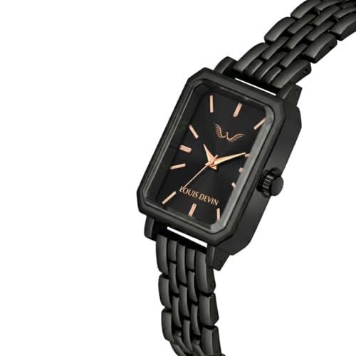 Image of LOUIS DEVIN Silver /Brown /Rose Gold Bracelet Metal Chain Analog Wrist Watch for Women (Blue /Green /Pink /Black /Silver /Brown /Rose Gold Dial) | LD-LS193-CH